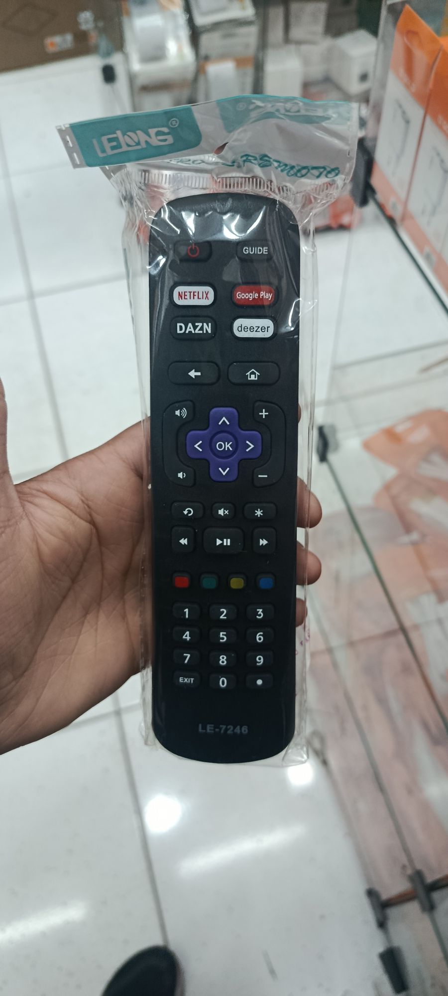 遥控器 ，适用于智能电视，支持Netflix、DAZN、Deezer，黑色