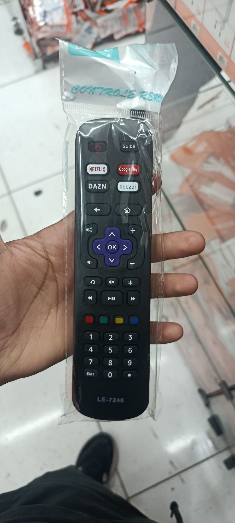 遥控器 ，适用于智能电视，支持Netflix、DAZN、Deezer，黑色