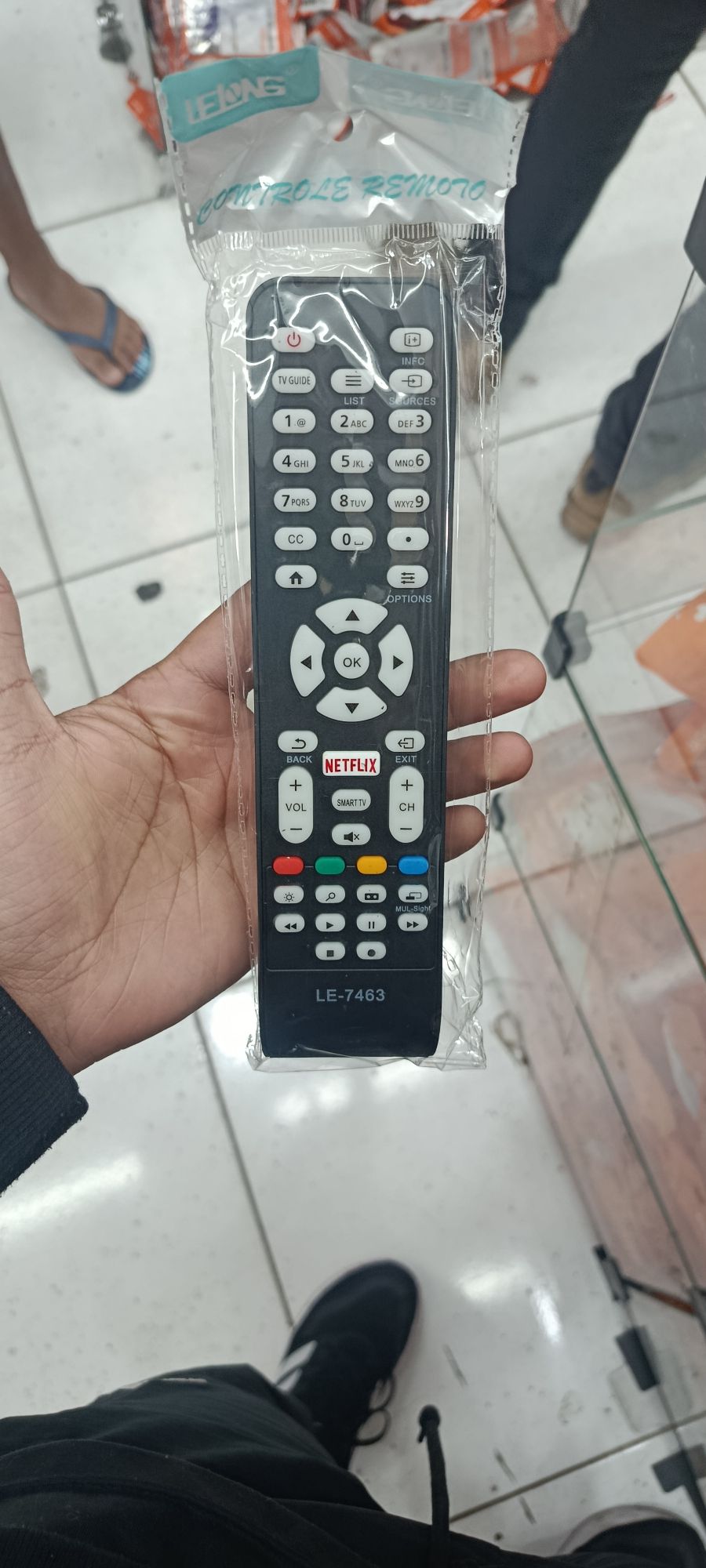 遥控器 ，适用于智能电视，支持Netflix、DAZN、Deezer，黑色