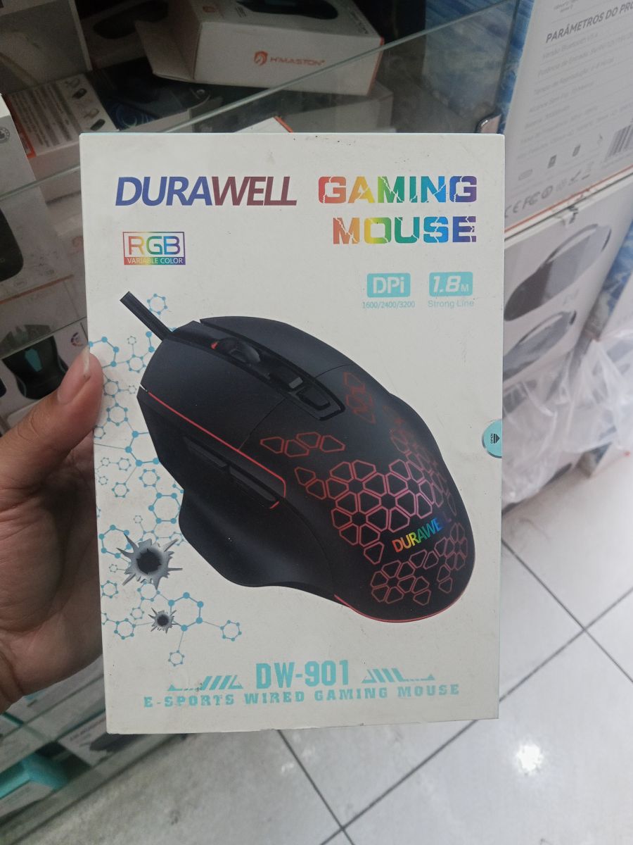 DURAWELL DW-901 电竞游戏鼠标 RGB 灯效 1.8米线长 3200 DPI