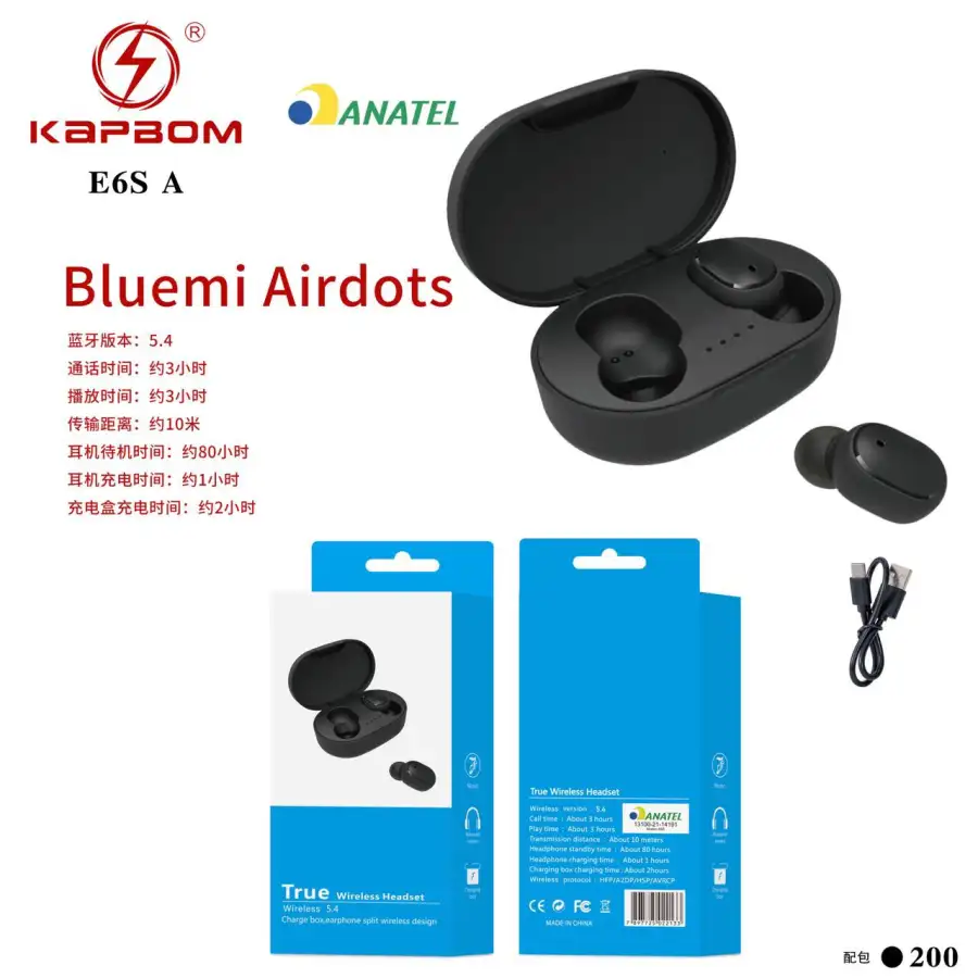 Kapbom Bluemi Airdots 无线耳机，蓝牙5.4，续航约3小时，黑色
