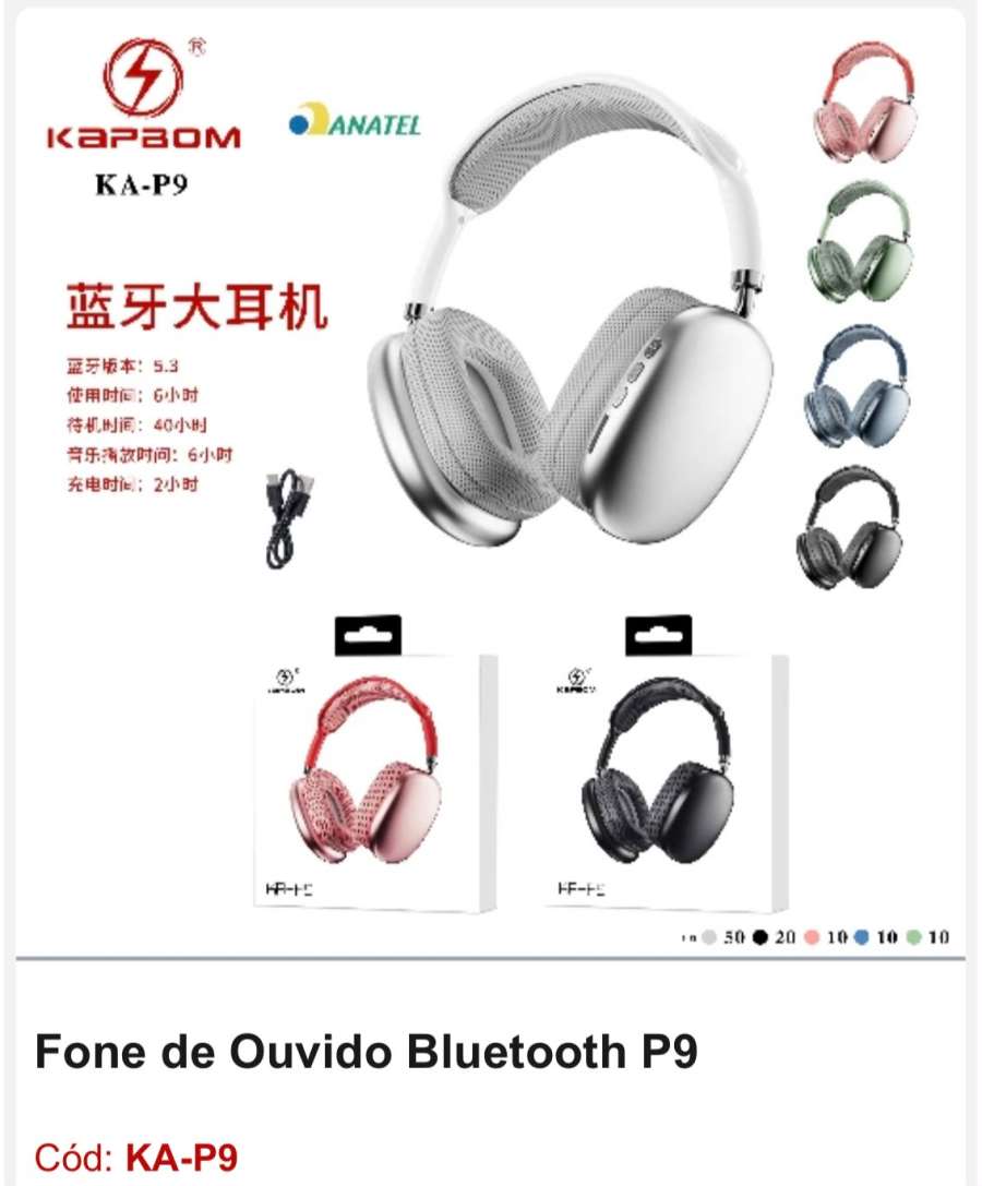 Kapbom ka-p9 蓝牙大耳机 P9，支持6小时通话，40小时待机，多色可选