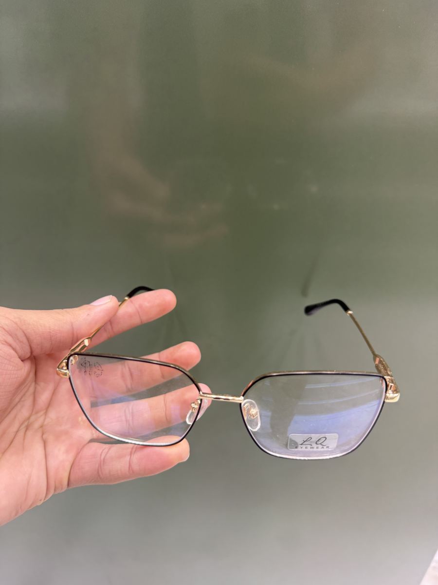 时尚金边方形眼镜，透明镜片，适合男女通用