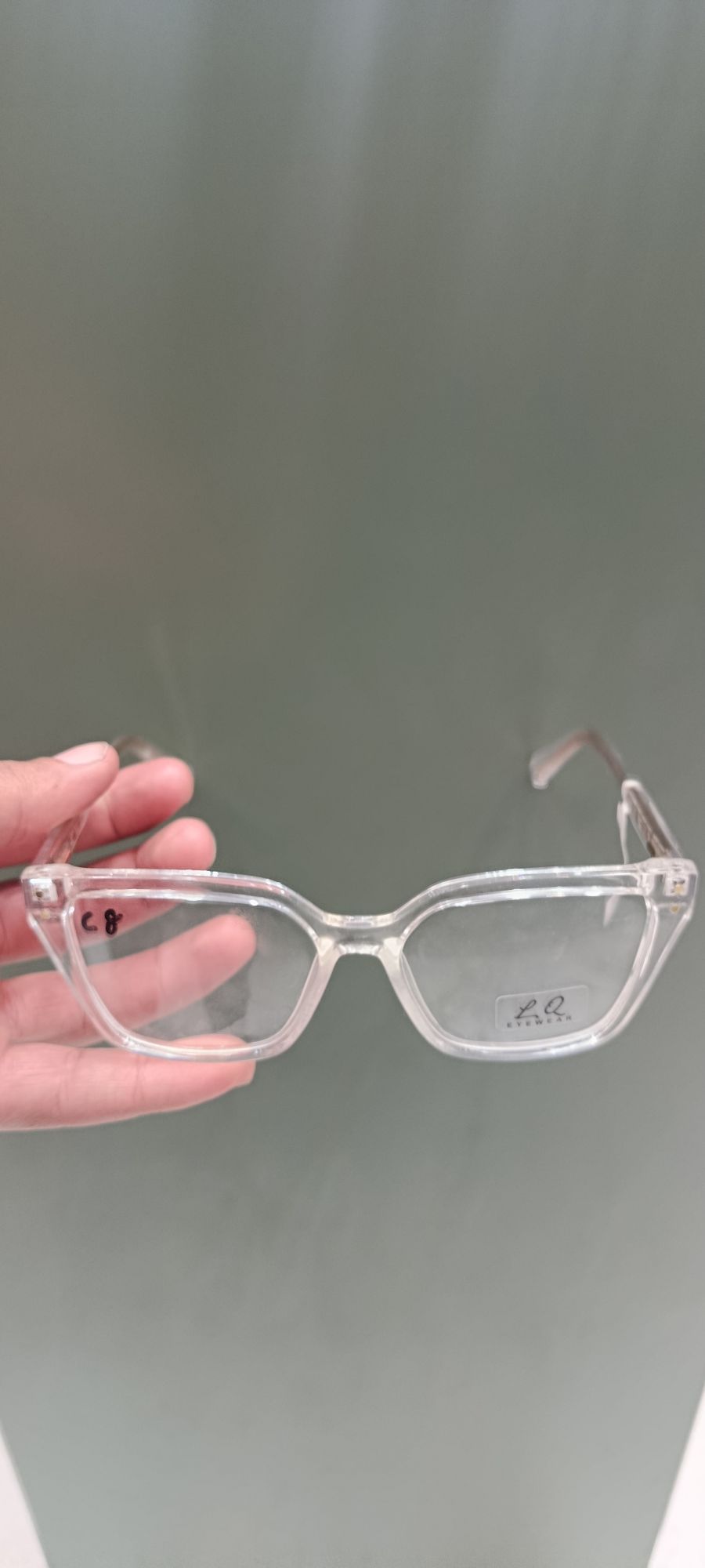 时尚透明框眼镜，品牌C3，适合日常佩戴，紫色花纹