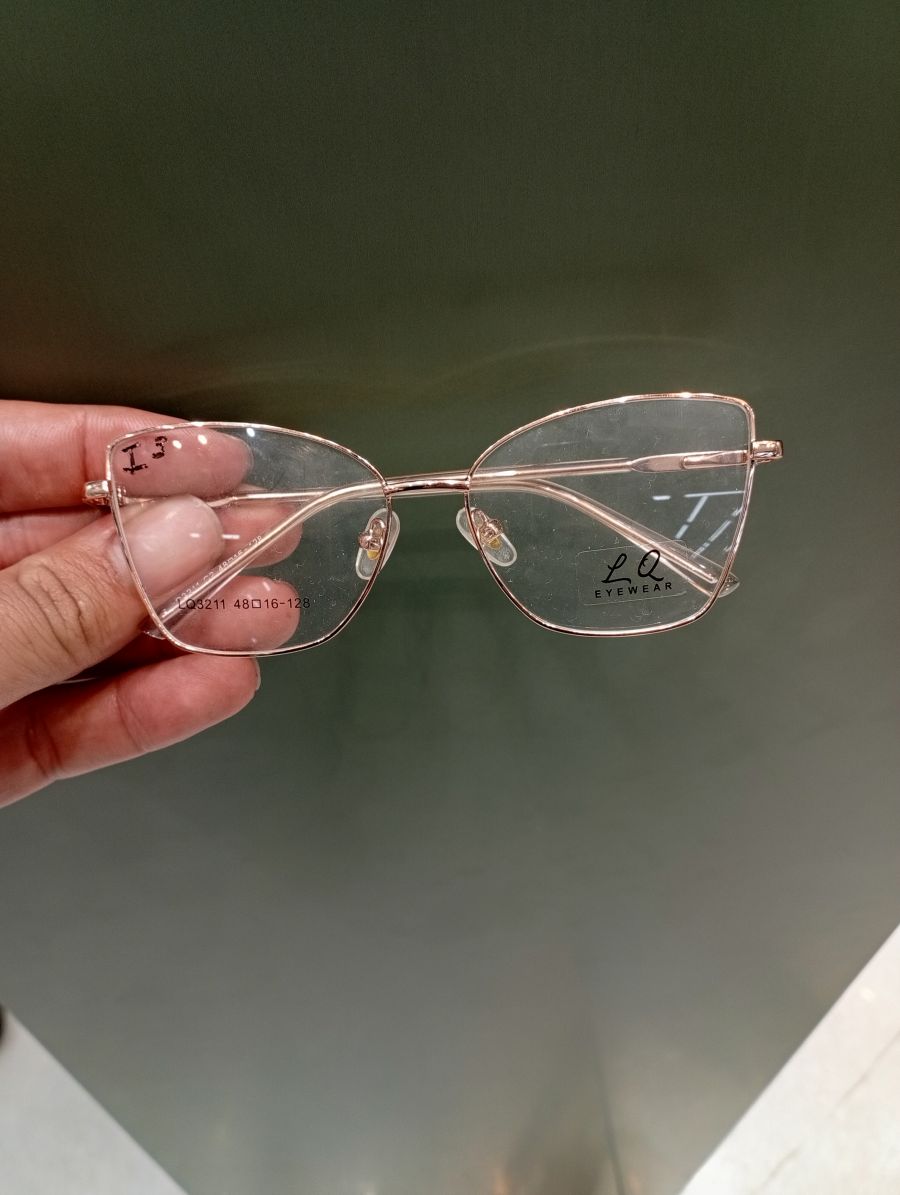 时尚猫眼眼镜，L.A. Eyewear，透明镜片，金色框架