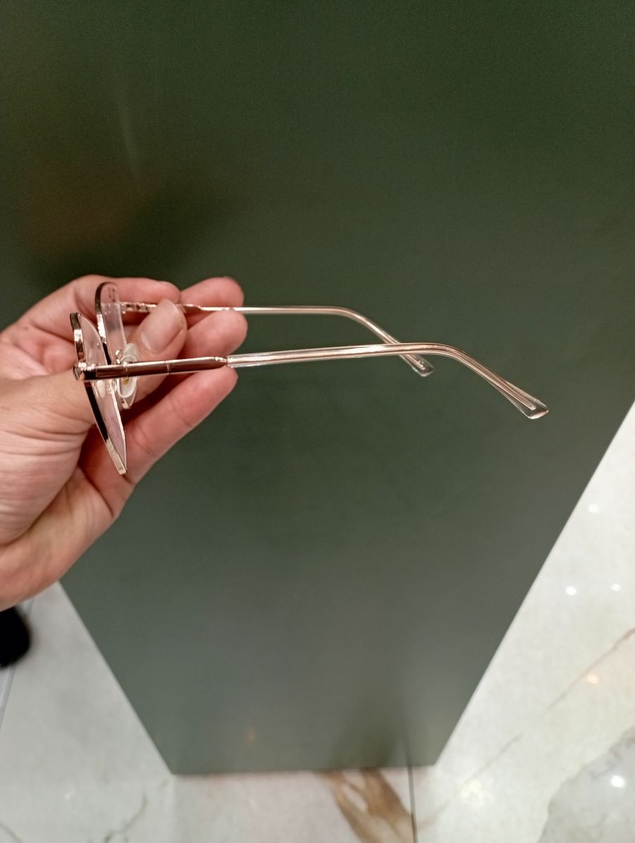 时尚猫眼眼镜，L.A. Eyewear，透明镜片，金色框架