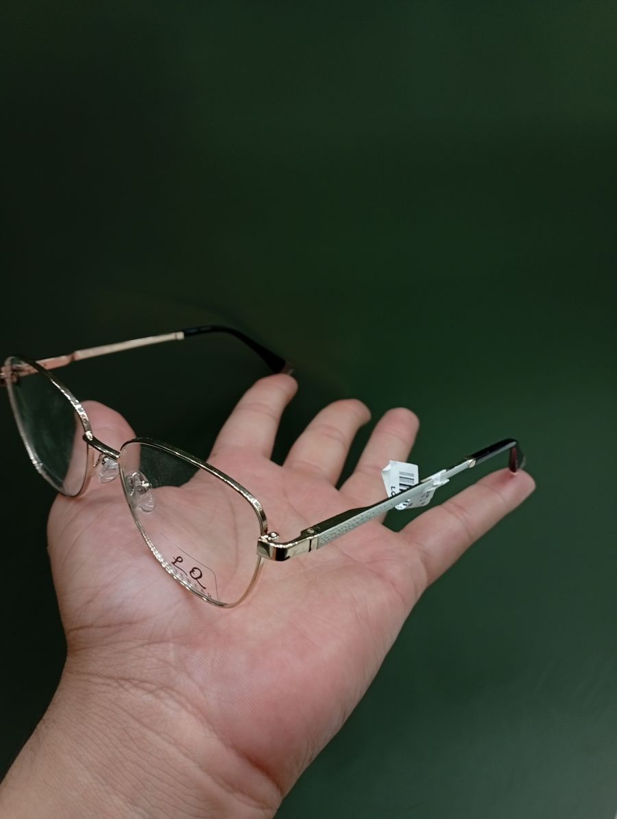 ASL品牌金色框架眼镜，时尚复古设计，适合多种场合