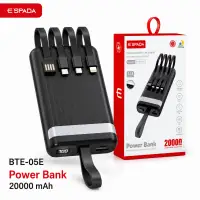 BTE-05E便携充电宝 20000mAh USB 内置线 现货