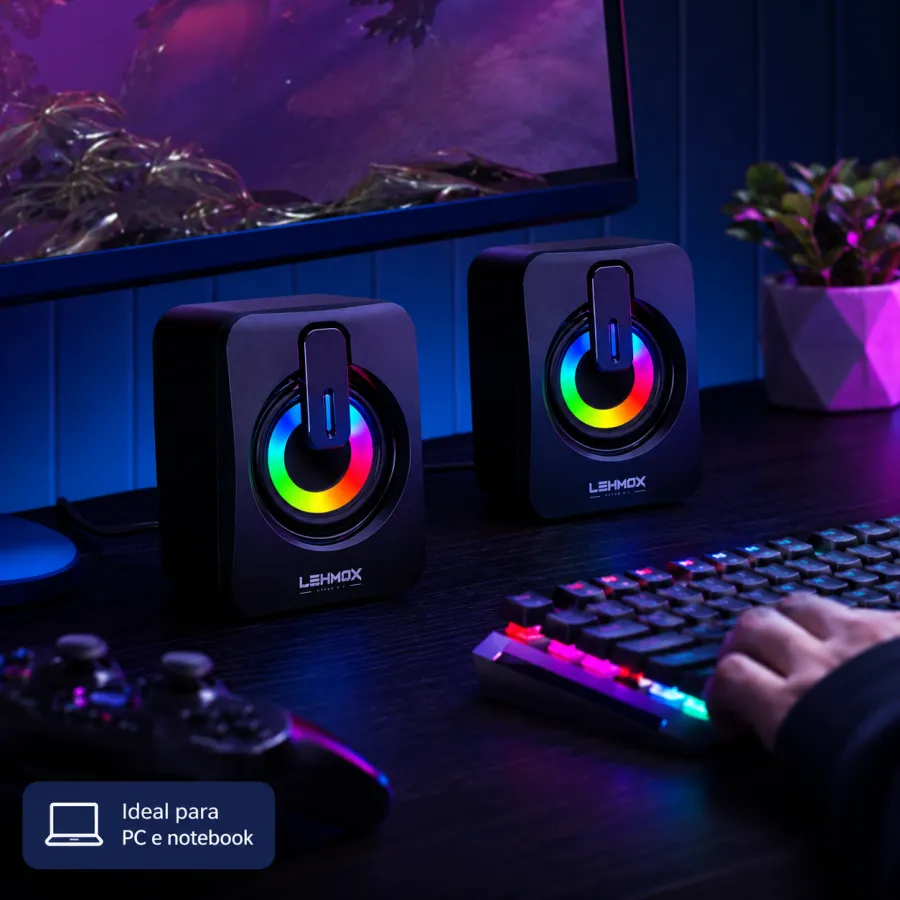 LEHMOX 蓝牙音箱 HYPER G. 立体声电脑音响 RGB 灯效
