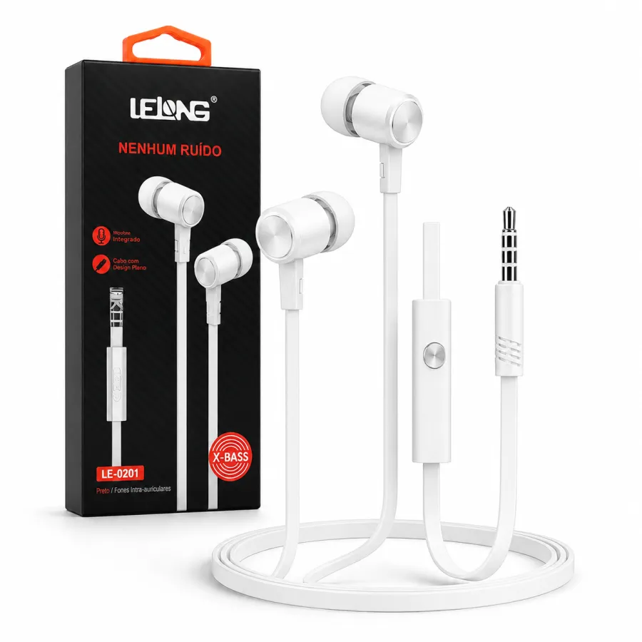 LELONG 有线耳机 黑色/白色 立体声 噪音隔离