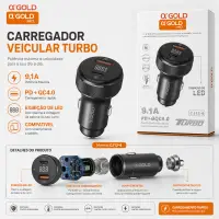 车载充电器 α GOLD PRO 9.1A PD+QC4.0 LED显示