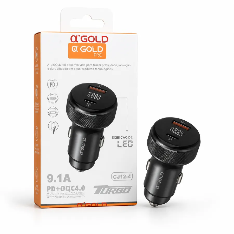 车载充电器 α GOLD PRO 9.1A PD+QC4.0 LED显示