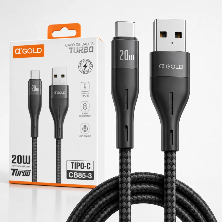 α GOLD 20W Turbo 编织数据线 tipo C IOS V8 CB98-3