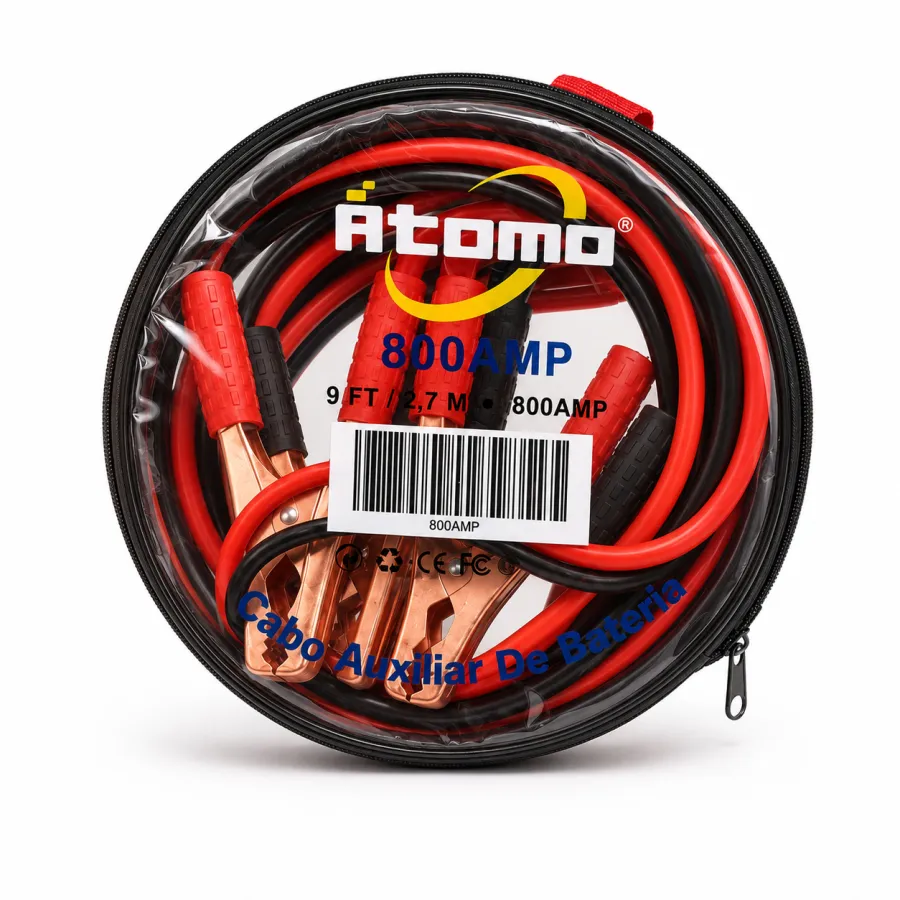 Atomo 800AMP 汽车启动电缆，带绝缘夹，适用于各种车型