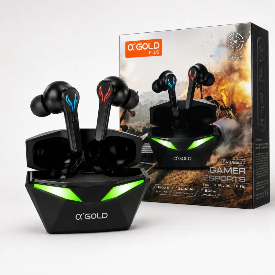 α GOLD PLUS 游戏耳机，V5.4，黑色，适用于游戏和音乐，高清音质