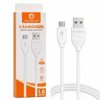 HMASTON 1米快充数据线，4.8A，适用于Micro USB，白色