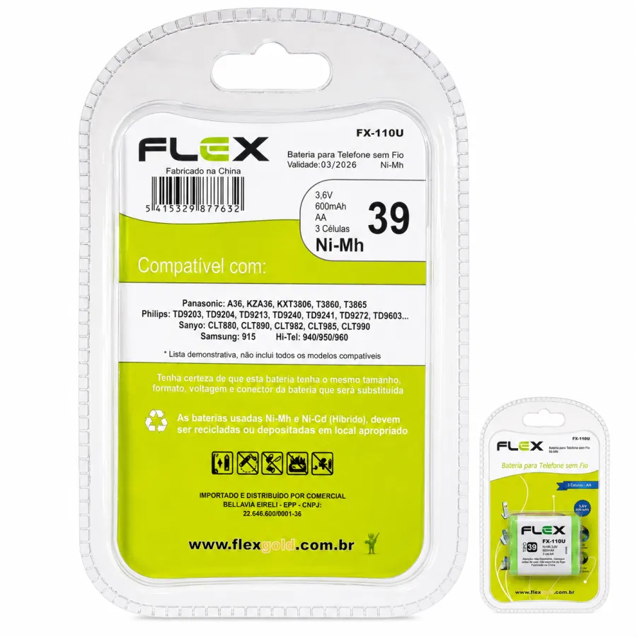 FLEX FX-110U 无线电话电池 3 节 AA 规格