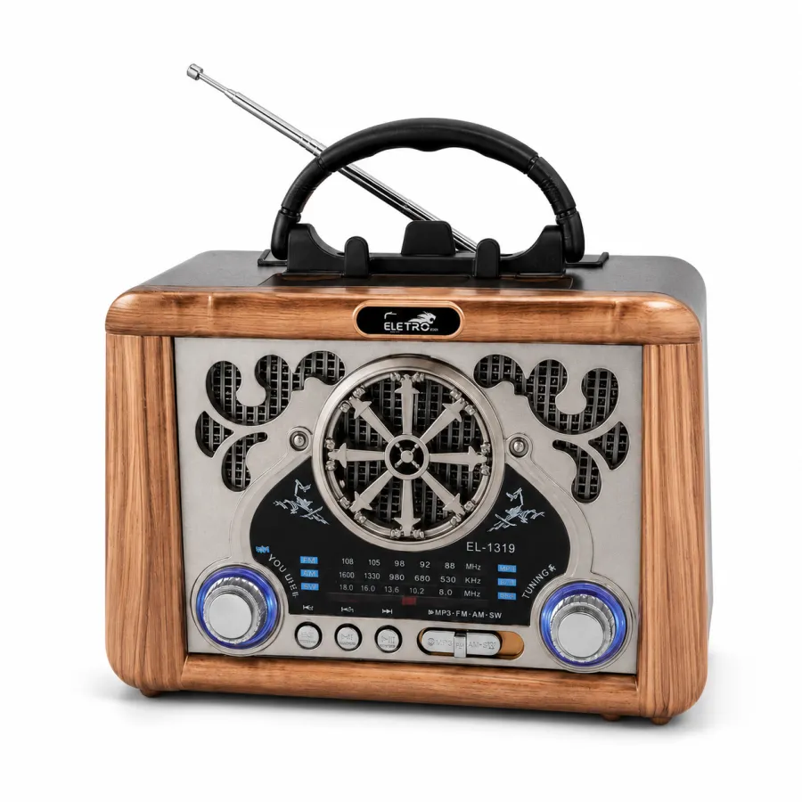 ELETRO经典收音机 EL-1319，三波段，支持AM/FM/CW，USB接口