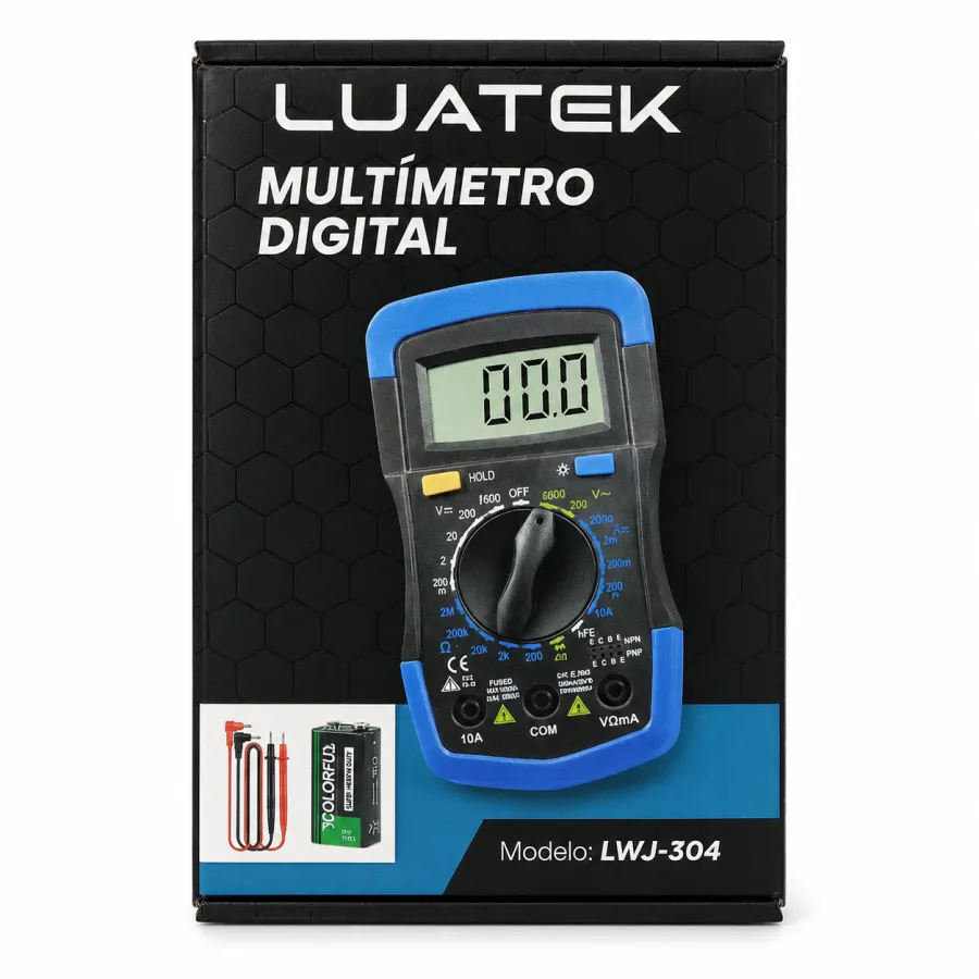 LUATEK 数字万用表 LWJ-304，带90天保修，适用于多种测量