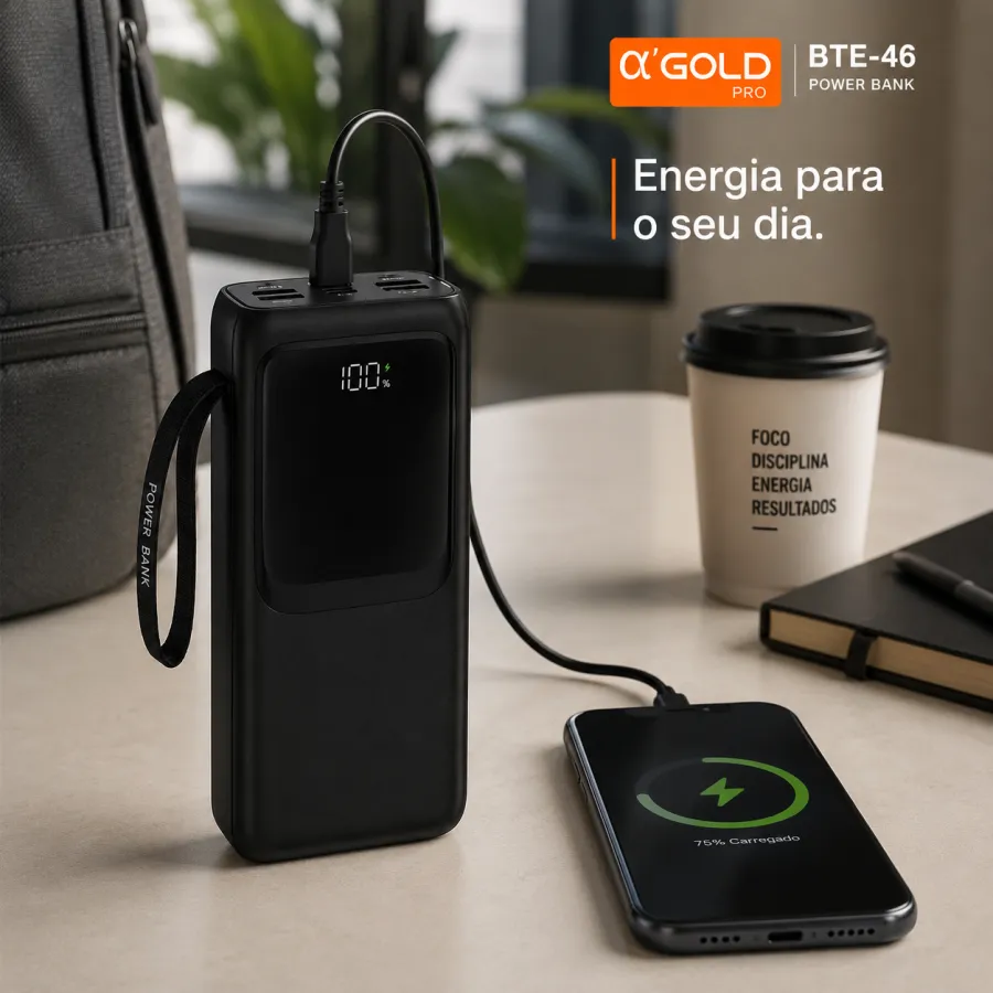αGOLD移动电源 BTE-46 30000mAh 快充 PD 22.5W 黑色