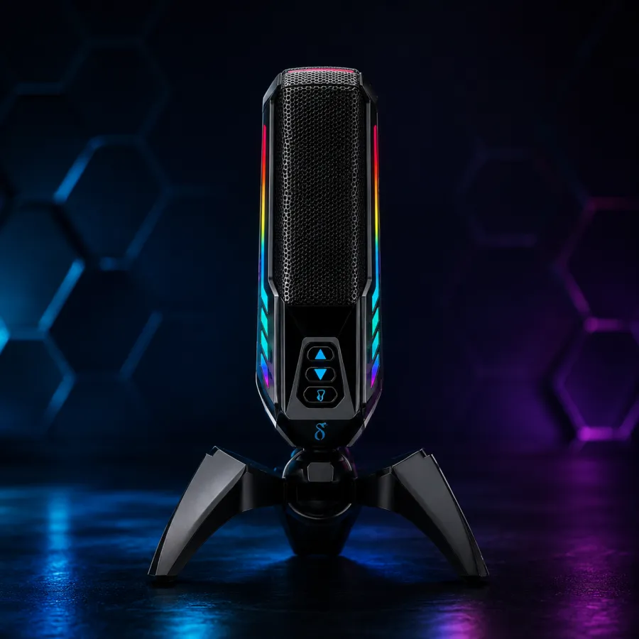 Delta RGB游戏麦克风 StreamLight，带LED灯，适合直播和游戏