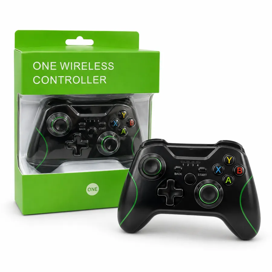 无线游戏手柄，适用于Xbox One，黑色，舒适握持，精准控制