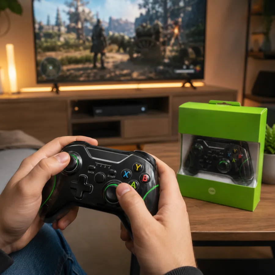 无线游戏手柄，适用于Xbox One，黑色，舒适握持，精准控制