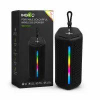 IMENSO便携彩色无线音箱 IMS-S1001，蓝牙音响，带LED灯，黑色