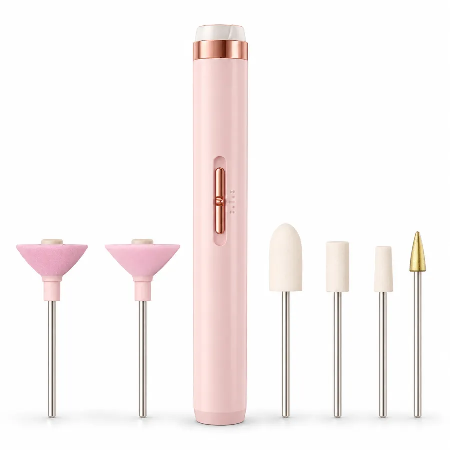 美甲工具 便携式指甲修整器 LED灯设计 粉色