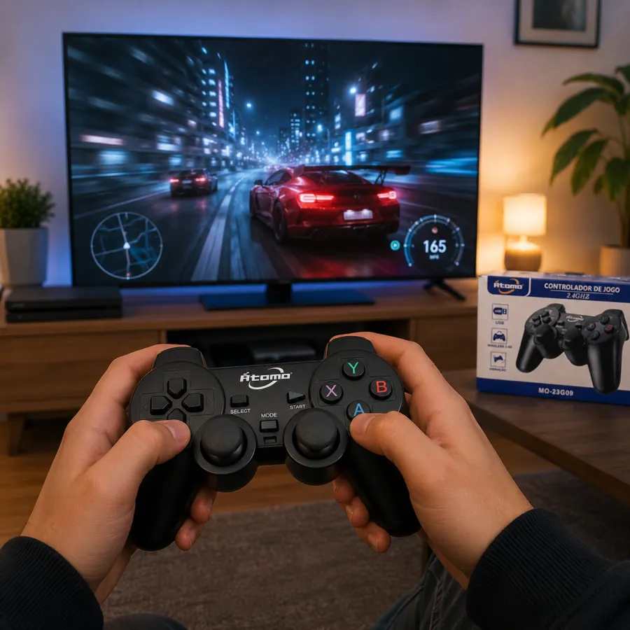 Atomo 无线游戏手柄 2.4GHz USB 震动控制器 MO-23G09