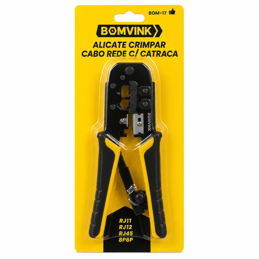 BOMVINK 网络线压接钳 RJ11 RJ12 8P6P 工具