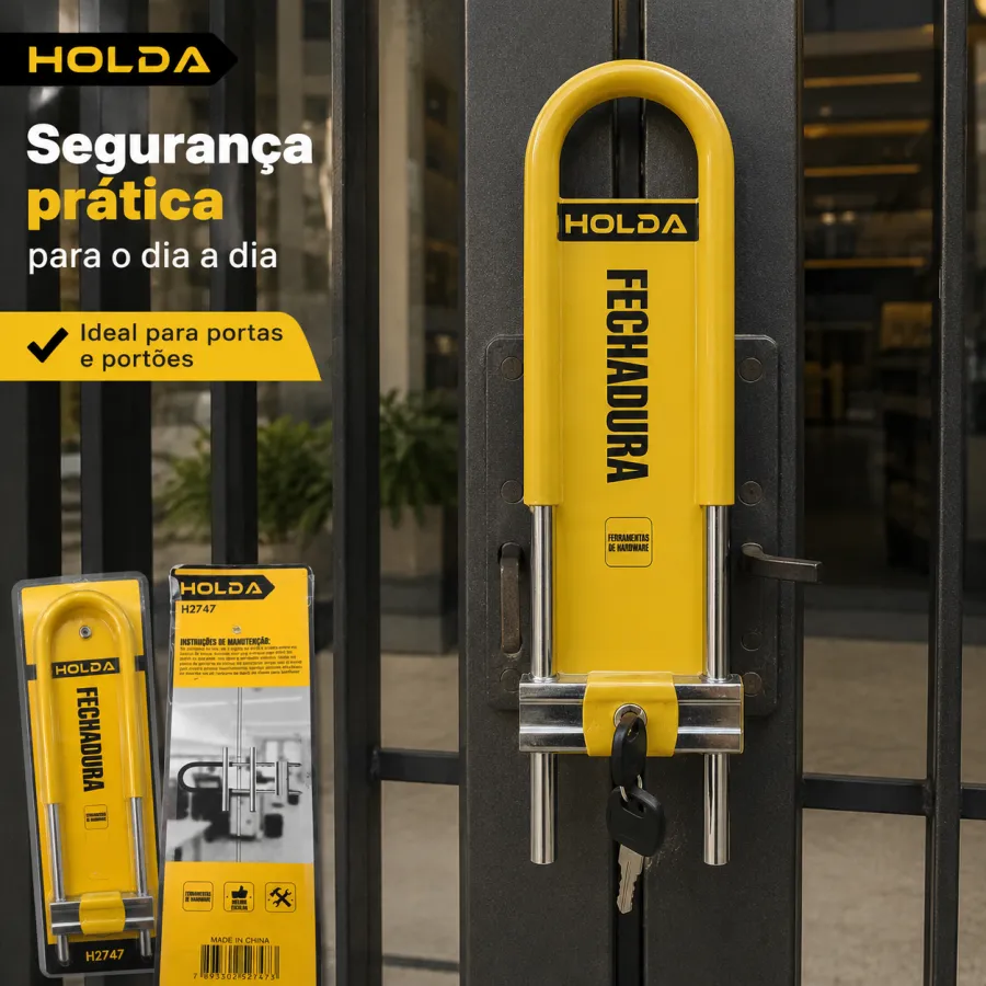 HOLDAR通用防盗锁 H2747，黄色，坚固耐用，适用于各种场合