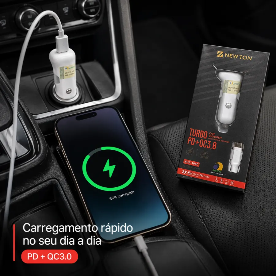 NEWION车载充电器 Turbo PD+QC3.0 适用于快速充电
