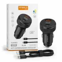 α GOLD PRO车载充电器，60W，9.1A，带LED显示，适用于多种设备