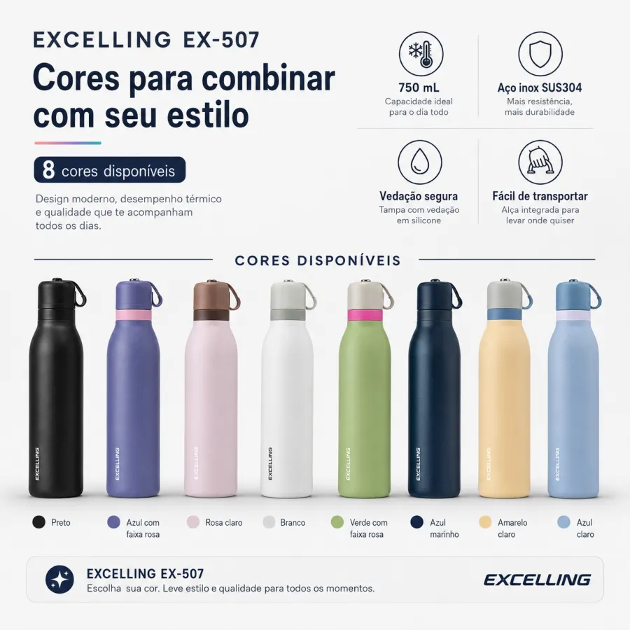 EXCELLING 运动水壶 750ml 紫色 隔热保温