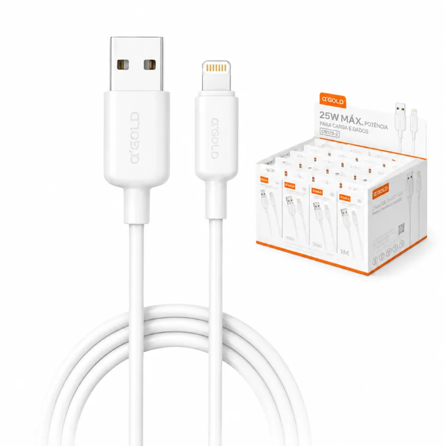 αGOLD iOS充电线 1米 CB129-2，适用于充电和数据传输，25W快充