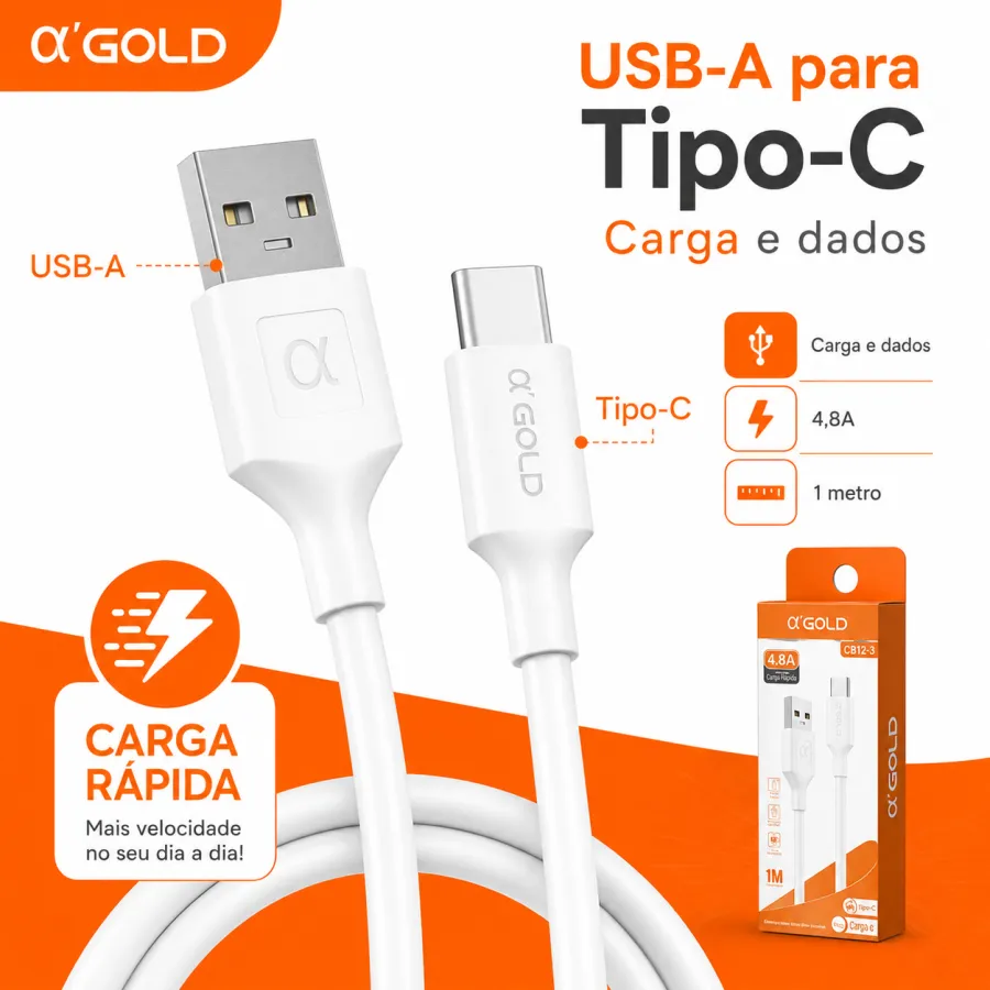 αGOLD TIPO-C充电数据线 1米 4.8A CB12-3
