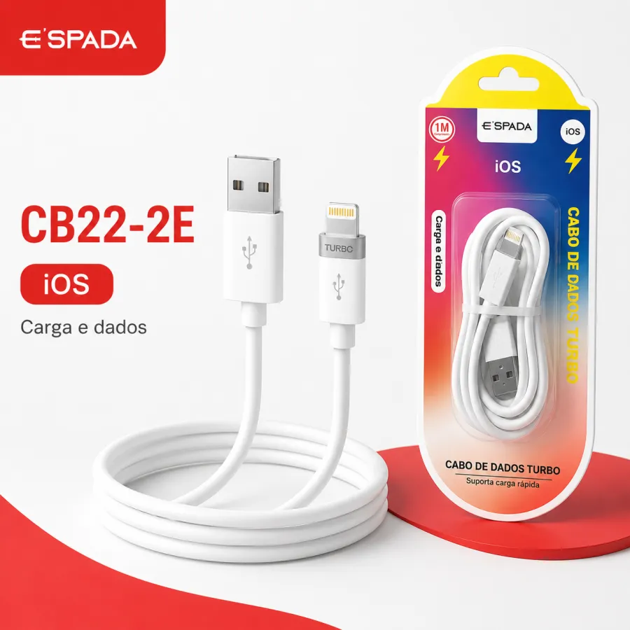 ESPADA CB22-2E 1米 iOS快充数据线，适用于充电和数据传输