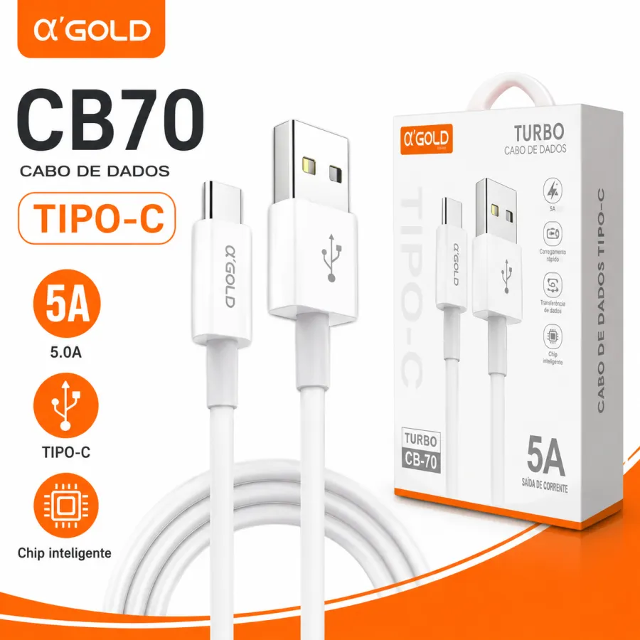 α GOLD TIPO-C数据线 5.0A 1米 智能芯片