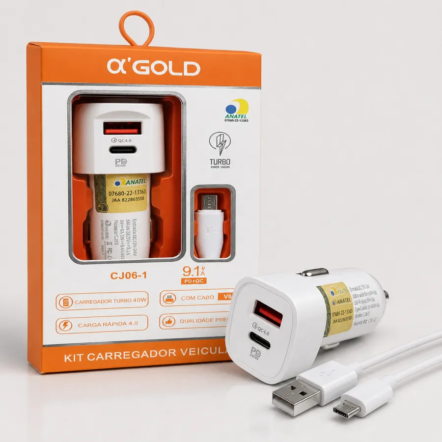 α'GOLD车载充电器 CJ06-1，带USB接口，快速充电，适用于多种设备