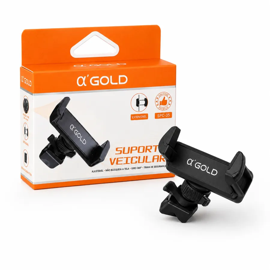 Q'GOLD汽车手机支架，适用于通用型，便捷安装，黑色