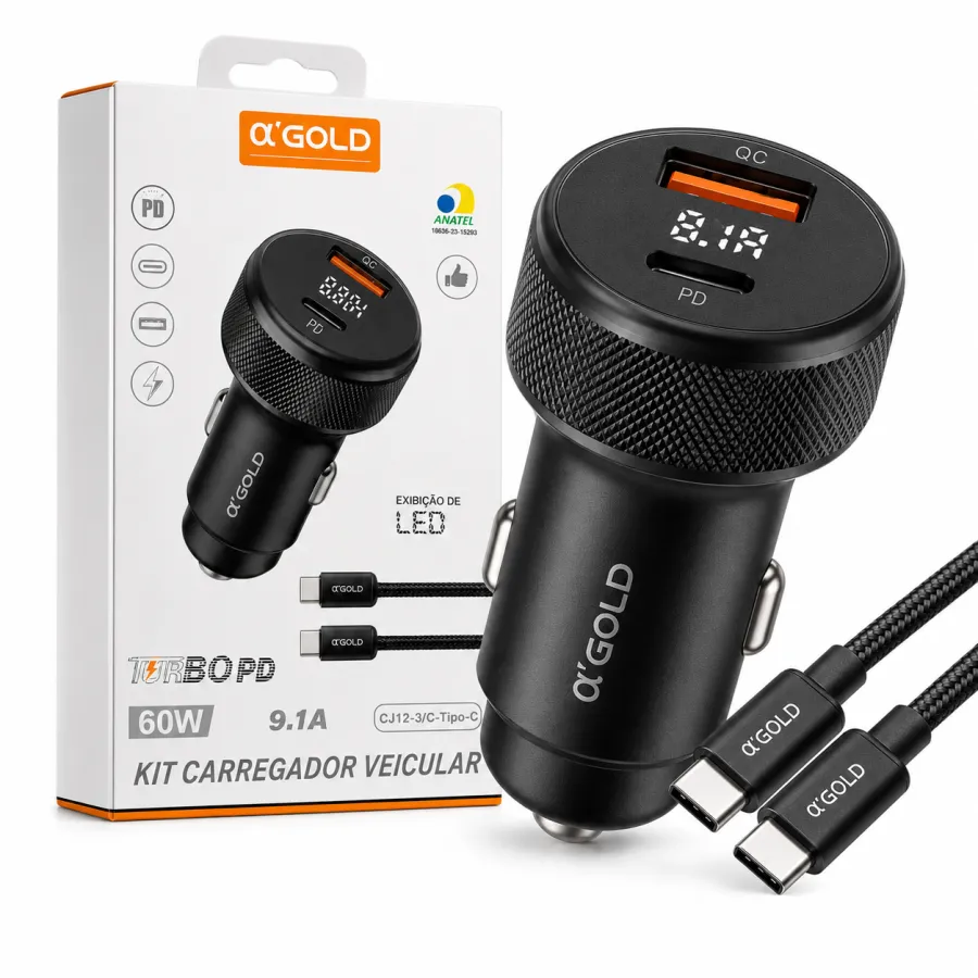 AG-GOLD车载充电器 60W 9.1A USB-C快充