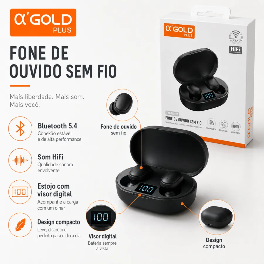 αGOLD蓝牙耳机 无线耳塞 HiFi音质 便携充电盒