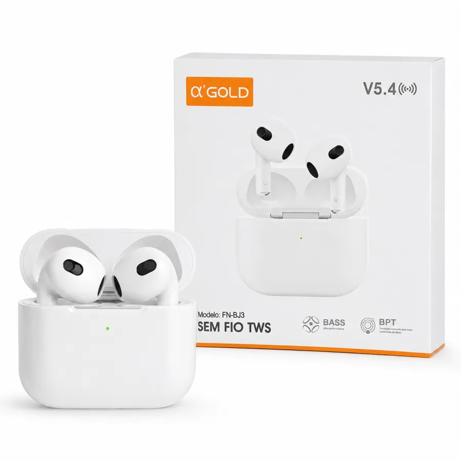 α GOLD 无线蓝牙耳机 V5.4 TWS，型号：FN-BJ3，强劲低音，适配多种设备