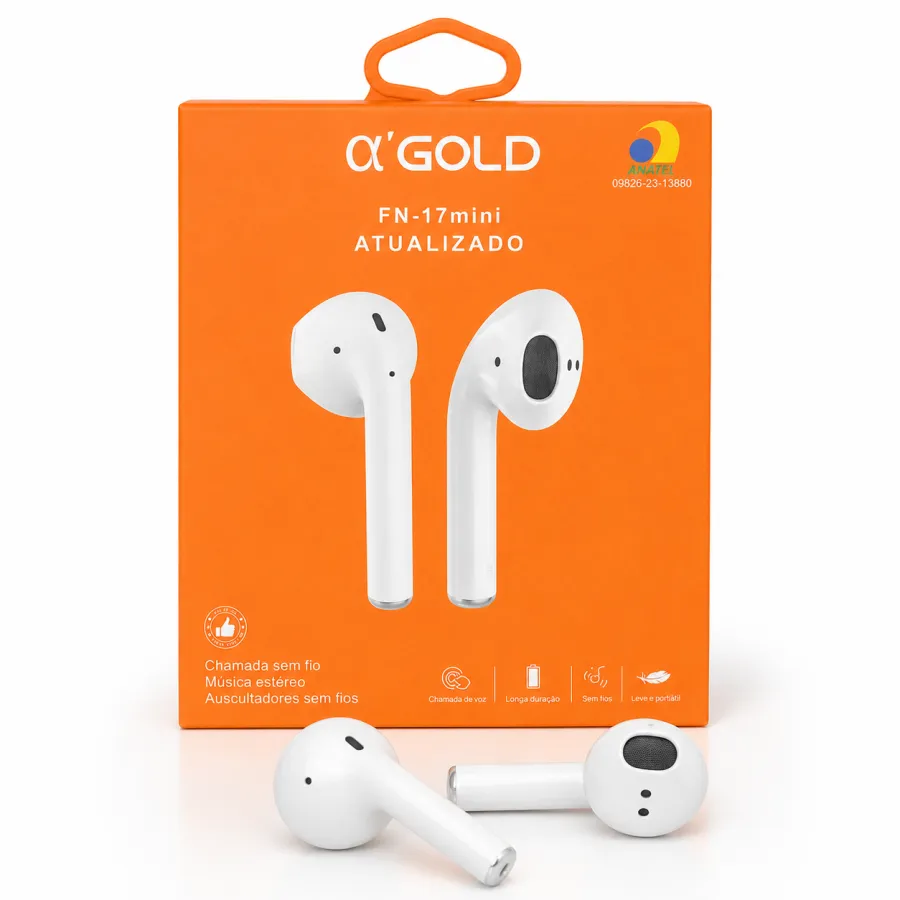 α GOLD FN-17 Mini 无线耳机 更新版，白色，蓝牙5.0，高清音质