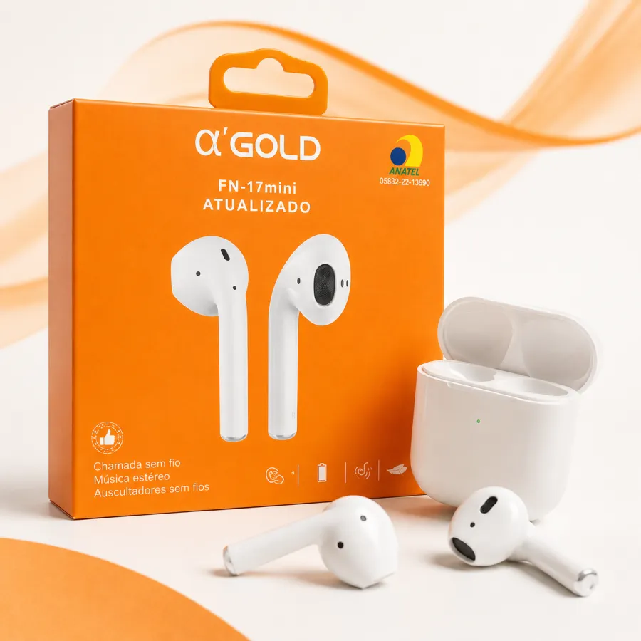 α GOLD FN-17 Mini 无线耳机 更新版，白色，蓝牙5.0，高清音质