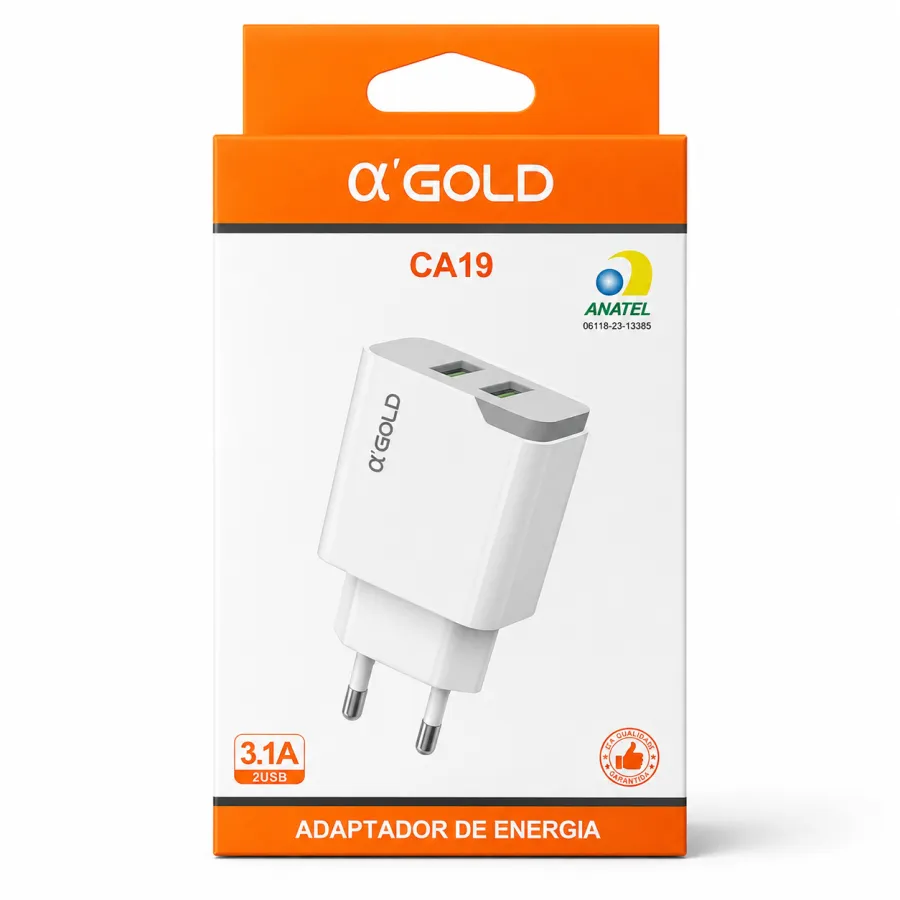 α'GOLD CA19 3.1A 快充适配器，适用于多种设备