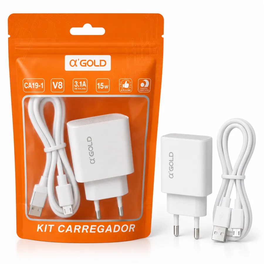 α'GOLD快充充电器套装，15W，CA-19-1，V8接口，包含数据线