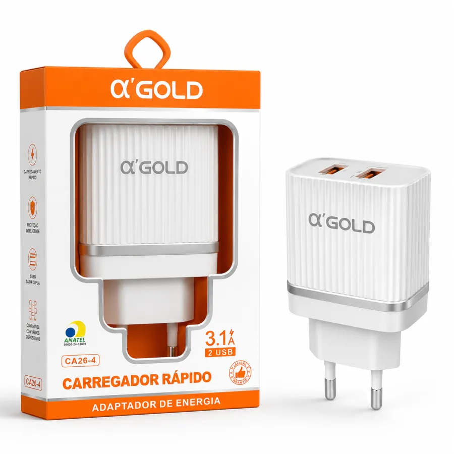 αGOLD 快速充电器 3.1A 双USB 适配器