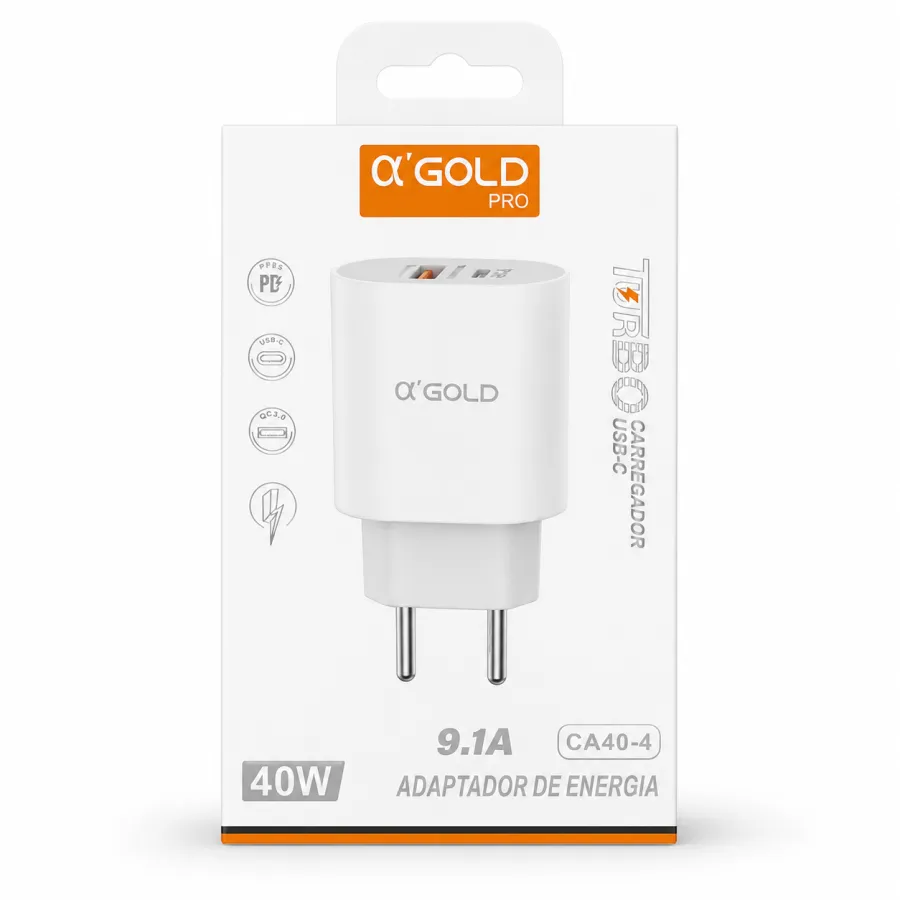α GOLD PRO 40W快充适配器，9.1A，适用于多种设备